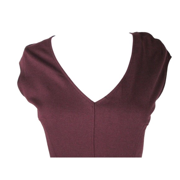 bar lll Maroon Mini Dress S Form Fitting Gold Back Zipper Rayon Blend R155 - Picture 3 of 9